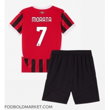 AC Milan Alvaro Morata #7 Hjemmebanetrøje Børn 2024-25 Kortærmet (+ Korte bukser)