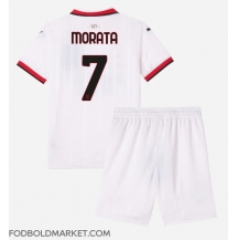 AC Milan Alvaro Morata #7 Udebanetrøje Børn 2024-25 Kortærmet (+ Korte bukser)