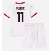 AC Milan Christian Pulisic #11 Udebanetrøje Børn 2024-25 Kortærmet (+ Korte bukser)