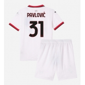 AC Milan Strahinja Pavlovic #31 Udebanetrøje Børn 2024-25 Kortærmet (+ Korte bukser)