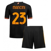 AS Roma Gianluca Mancini #23 Tredjetrøje Børn 2023-24 Kortærmet (+ Korte bukser)