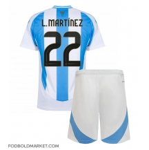 Argentina Lautaro Martinez #22 Hjemmebanetrøje Børn Copa America 2024 Kortærmet (+ Korte bukser)