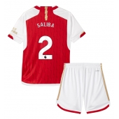 Arsenal William Saliba #2 Hjemmebanetrøje Børn 2023-24 Kortærmet (+ Korte bukser)