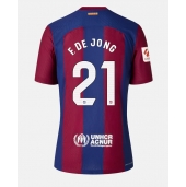 Barcelona Frenkie de Jong #21 Hjemmebanetrøje Dame 2023-24 Kortærmet