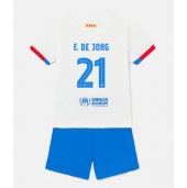 Barcelona Frenkie de Jong #21 Udebanetrøje Børn 2023-24 Kortærmet (+ Korte bukser)