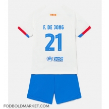 Barcelona Frenkie de Jong #21 Udebanetrøje Børn 2023-24 Kortærmet (+ Korte bukser)