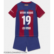 Barcelona Vitor Roque #19 Hjemmebanetrøje Børn 2023-24 Kortærmet (+ Korte bukser)