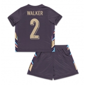 England Kyle Walker #2 Udebanetrøje Børn EM 2024 Kortærmet (+ Korte bukser)