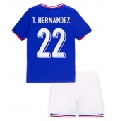 Frankrig Theo Hernandez #22 Hjemmebanetrøje Børn EM 2024 Kortærmet (+ Korte bukser)