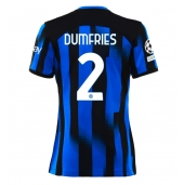 Inter Milan Denzel Dumfries #2 Hjemmebanetrøje Dame 2023-24 Kortærmet