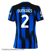 Inter Milan Denzel Dumfries #2 Hjemmebanetrøje Dame 2023-24 Kortærmet