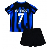 Inter Milan Juan Cuadrado #7 Hjemmebanetrøje Børn 2023-24 Kortærmet (+ Korte bukser)