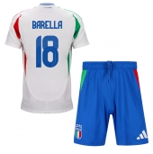 Italien Nicolo Barella #18 Udebanetrøje Børn EM 2024 Kortærmet (+ Korte bukser)