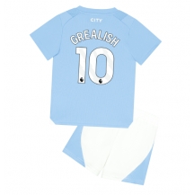 Manchester City Jack Grealish #10 Hjemmebanetrøje Børn 2023-24 Kortærmet (+ Korte bukser)