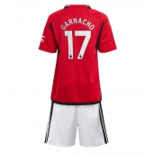 Manchester United Alejandro Garnacho #17 Hjemmebanetrøje Børn 2023-24 Kortærmet (+ Korte bukser)