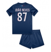 Paris Saint-Germain Joao Neves #87 Hjemmebanetrøje Børn 2024-25 Kortærmet (+ Korte bukser)