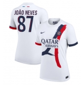 Paris Saint-Germain Joao Neves #87 Udebanetrøje Dame 2024-25 Kortærmet