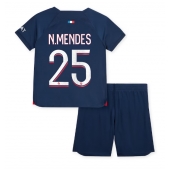 Paris Saint-Germain Nuno Mendes #25 Hjemmebanetrøje Børn 2023-24 Kortærmet (+ Korte bukser)