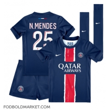 Paris Saint-Germain Nuno Mendes #25 Hjemmebanetrøje Børn 2024-25 Kortærmet (+ Korte bukser)