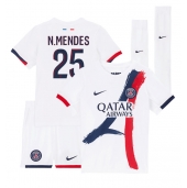 Paris Saint-Germain Nuno Mendes #25 Udebanetrøje Børn 2024-25 Kortærmet (+ Korte bukser)