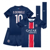 Paris Saint-Germain Ousmane Dembele #10 Hjemmebanetrøje Børn 2024-25 Kortærmet (+ Korte bukser)