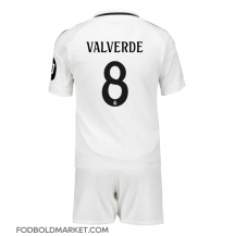 Real Madrid Federico Valverde #8 Hjemmebanetrøje Børn 2024-25 Kortærmet (+ Korte bukser)