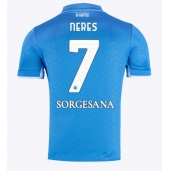 SSC Napoli David Neres #7 Hjemmebanetrøje 2024-25 Kortærmet