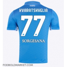 SSC Napoli Khvicha Kvaratskhelia #77 Hjemmebanetrøje 2024-25 Kortærmet