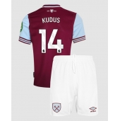 West Ham United Mohammed Kudus #14 Hjemmebanetrøje Børn 2024-25 Kortærmet (+ Korte bukser)